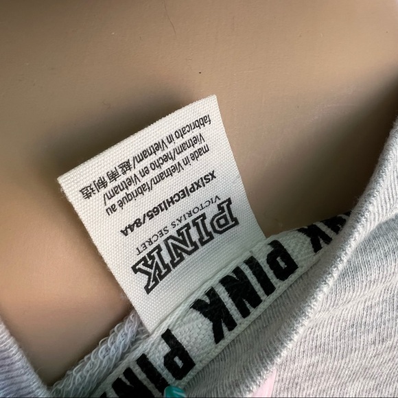 Pink Gray Crop Top Long Sleeve - Picture 4 of 4